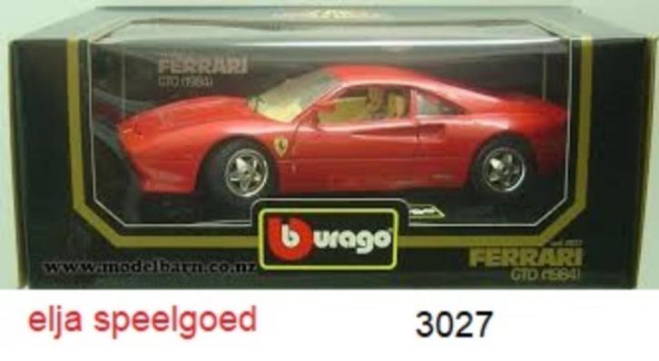 Bburgo Ferrari GTO 1:18 1984 kleur Rood modelauto 3027, Hobby en Vrije tijd, Modelauto's | 1:18, Nieuw, Auto, Bburago, Ophalen of Verzenden
