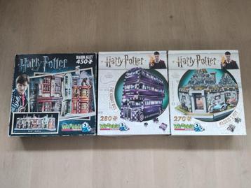 3 Harry Potter 3d puzzels Wrebbit Puzz3D  beschikbaar voor biedingen