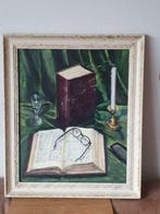 Schilderij Piet Verdonk woordenboek van Dale bril glas kaars, Antiek en Kunst, Ophalen