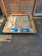 Leuke zandbak 1x1m met dakje, Ophalen, Gebruikt