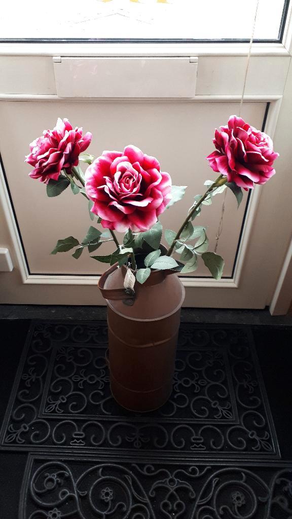 Kunst bloemen rozen  Decoratie roos rood Steel 90 cm, Huis en Inrichting, Woonaccessoires | Kunstplanten en Kunstbloemen, Zo goed als nieuw