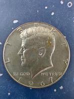 Silver half dollar 1967 Kennedy, Zilver, Ophalen of Verzenden, Losse munt, Noord-Amerika