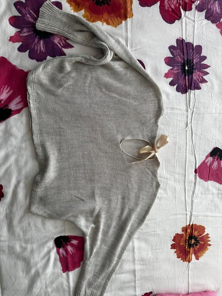Summum grijze trui – elegante knit met strikdetail, Kleding | Dames, Huispakken, Zo goed als nieuw, Grijs, Ophalen