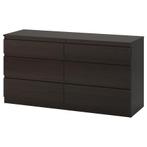 dressoir zwart met 6 laden van ikea, Huis en Inrichting, Kasten | Ladekasten, Ophalen, Zo goed als nieuw, 25 tot 50 cm, Minder dan 100 cm