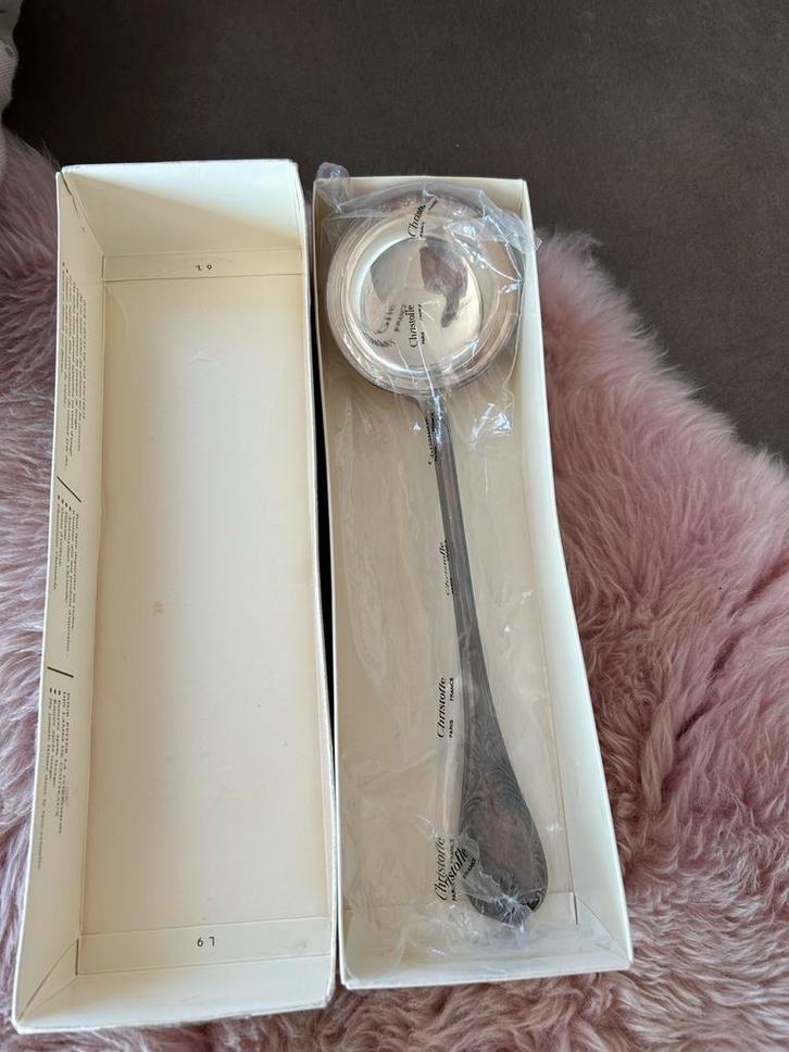 Christofle Marly Verzilverde Soeplepel - Nieuw in Doos, Antiek en Kunst, Antiek | Bestek, Ophalen of Verzenden