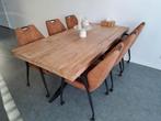 Robuuste mangohouten eettafel – 2x1 meter, Ophalen, Gebruikt, 200 cm of meer, 50 tot 100 cm