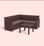 Loungeset Wicker Hoekbank + Tafel, Ophalen, 5 zitplaatsen, Kunststof, Zo goed als nieuw