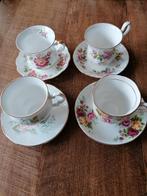 Engelse kop en schotels bloemen, Antiek en Kunst, Antiek | Servies los, Ophalen of Verzenden