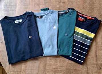 4 mooie t-shirts > Tommy Hilfiger, G-Star & Superdry maat S  beschikbaar voor biedingen