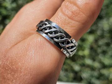 Vanoli 925 zilver unisex duim draai spin ring maat 20 beschikbaar voor biedingen