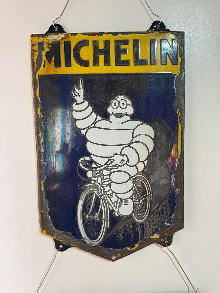 Vintage Michelin Emaille Reclamebord, Antiek en Kunst, Antiek | Emaille, Ophalen of Verzenden