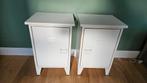 Mooie metalen witte nachtkastjes, Huis en Inrichting, Minder dan 45 cm, Metaal of Aluminium, Zo goed als nieuw, 55 tot 70 cm