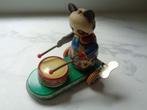 Oude blikken Panda met trommel., Antiek en Kunst, Ophalen of Verzenden