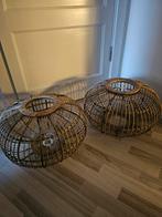 2 mooie rotan / rieten hanglampen, Huis en Inrichting, Lampen | Lampenkappen, Ophalen, Gebruikt, 25 tot 50 cm, Rond