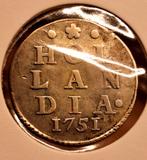Zeldzame 2 stuiver 1751 Hollandia, Verzenden, Vóór koninkrijk, Overige waardes