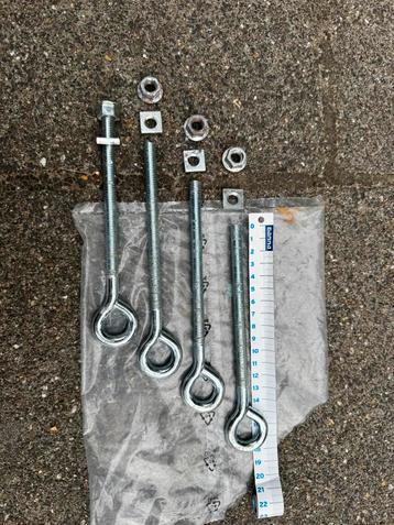 Schroefoog (4 stuks) M10 13cm scroefdraad + 2 moeren beschikbaar voor biedingen