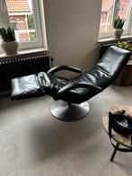 Jori relax fauteuil zwart leer, Huis en Inrichting, Stoelen, Ophalen, Gebruikt, Zwart, Leer