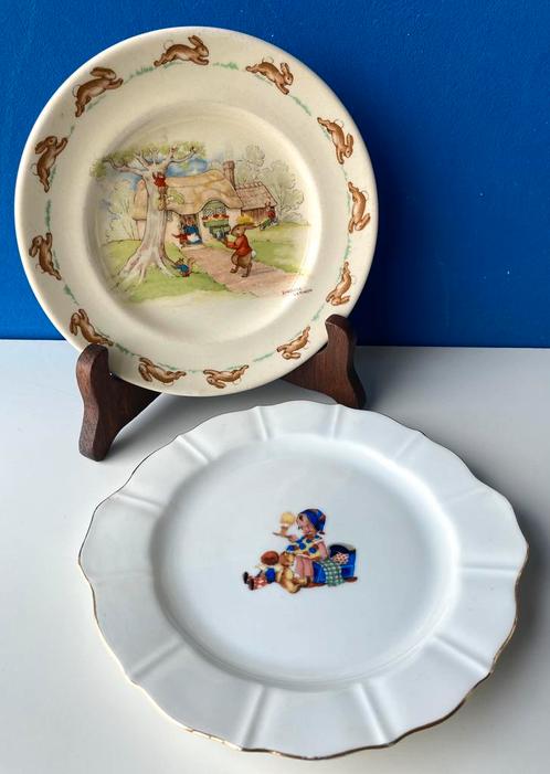 Oude kinderbordjes/oa Royal Doulton Bunnykins, Huis en Inrichting, Keuken | Servies, Gebruikt, Bord(en), Overige stijlen, Porselein