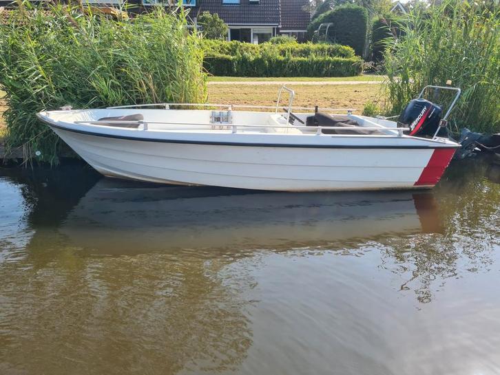 Consoleboot, Watersport en Boten, Vis- en Consoleboten, Gebruikt, 10 tot 30 pk, 3 tot 6 meter, Benzine, Buitenboordmotor, Polyester