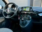 NL FIAT 500 1.2 LOUNGE PANORAMADAK NAVIGATIE CARPLAY AIRCO, 4 cilinders, 840 kg, Leder en Stof, Zwart