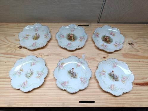 6 antieke Shelley Bone China 'Wild Flowers', Antiek en Kunst, Antiek | Servies los, Ophalen of Verzenden