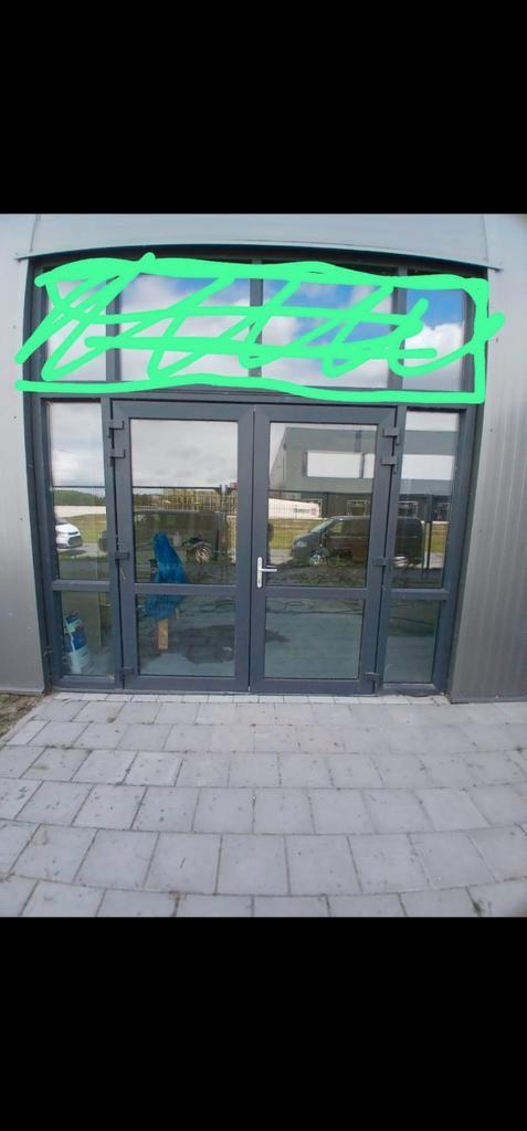 Zgan kunststof kozijn met openslaande deuren en zijlichten, Doe-het-zelf en Verbouw, Glas en Ramen, Zo goed als nieuw, 160 cm of meer