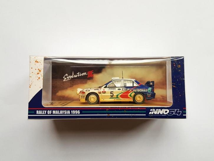 Mitsubishi Lancer Evolution III #5 Rally Of Malaysia INNO64, Hobby en Vrije tijd, Modelauto's | Overige schalen, Nieuw, Auto, Verzenden