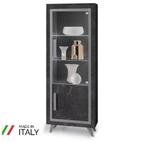 Vitrinekast-Buffetkast Silver hoogglans antraciet breedte 64, Ophalen of Verzenden, Nieuw, 25 tot 50 cm, 150 tot 200 cm