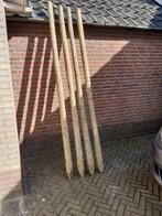 tuinpalen 4 stuks  250 cm lang,80 mm rond, geïmpregneerd., 250 cm of meer, Palen, Zo goed als nieuw, Ophalen