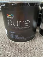 3 blikken Flexa Pure matte krijtverf, Full Grey, muurverf, Ophalen, Overige kleuren, Nieuw, Verf