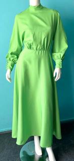 Vintage jaren 70 groene maxi-jurk maat 34, Verzenden, Vintage, Maat 34 (XS) of kleiner, Gedragen