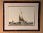 Kleuren-ets klassieke J-boats 1937 America's Cup - in lijst, Antiek en Kunst, Kunst | Tekeningen en Foto's, Ophalen of Verzenden