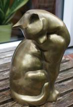 Art deco kat messing hoogte 26 cm, Ophalen