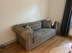 3 persoons chesterfield bank te koop grijs., Huis en Inrichting, Ophalen, Gebruikt, Driepersoons, 75 tot 100 cm