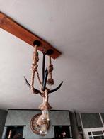 Hanglamp anker met 3 touwlampen, Huis en Inrichting, Maritieme stijl, Ophalen of Verzenden, Metaal, Zo goed als nieuw