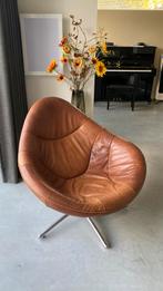 Label Hidde leder yak fauteuil, Huis en Inrichting, Fauteuils, Ophalen, Zo goed als nieuw, 75 tot 100 cm, 50 tot 75 cm