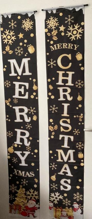 Deur banner Merry Christmas zwart goud kleur doek decoratie beschikbaar voor biedingen