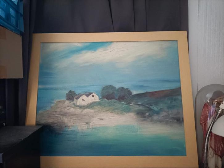 IKEA Schilderij - Kustlandschap, Huis en Inrichting, Woonaccessoires | Schilderijen, Tekeningen en Foto's, Zo goed als nieuw, Schilderij