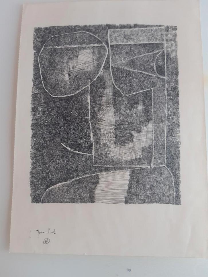 Gravure (?) Van Jean Paul : Gezicht ?, Antiek en Kunst, Kunst | Etsen en Gravures, Ophalen of Verzenden