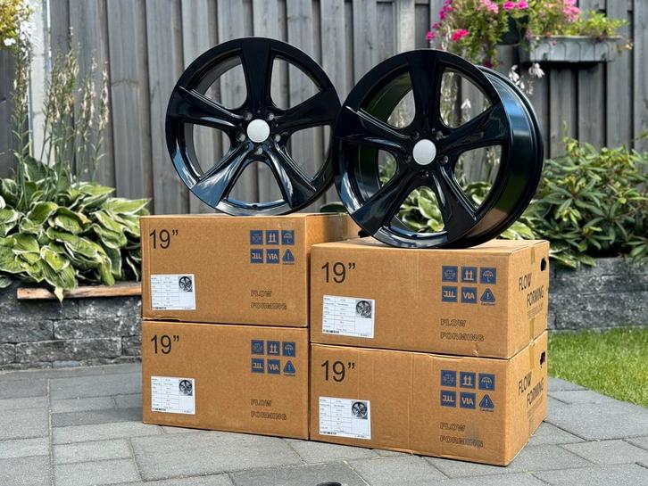 PARTIJ! 21X 19 inch Flow Forming 5x112 Breedset ZILVER ZWART, Auto-onderdelen, Banden en Velgen, Velg(en), Zomerbanden, 19 inch