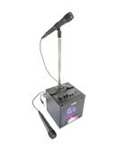 Karaoke set met led verlichting 2 microfoons en standaard, ., Nieuw, Ophalen of Verzenden, .