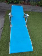 Ligbed blauw Turquoise verstelbaar met armleuningen, Ophalen, Gebruikt, Verstelbaar