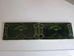2 jugendstil art deco tegels. Groen, Antiek en Kunst, Ophalen of Verzenden