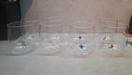 8 glazen, drinkglazen met 3D figuurtje, Glas of Glazen, Ophalen of Verzenden, Overige stijlen, Glas