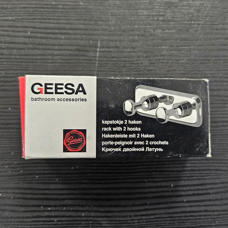 Geesa Hotel handdoekhaak/kapstok 2 haakjes, artnr 5280,nieuw, Huis en Inrichting, Badkamer | Badtextiel en Accessoires, Nieuw