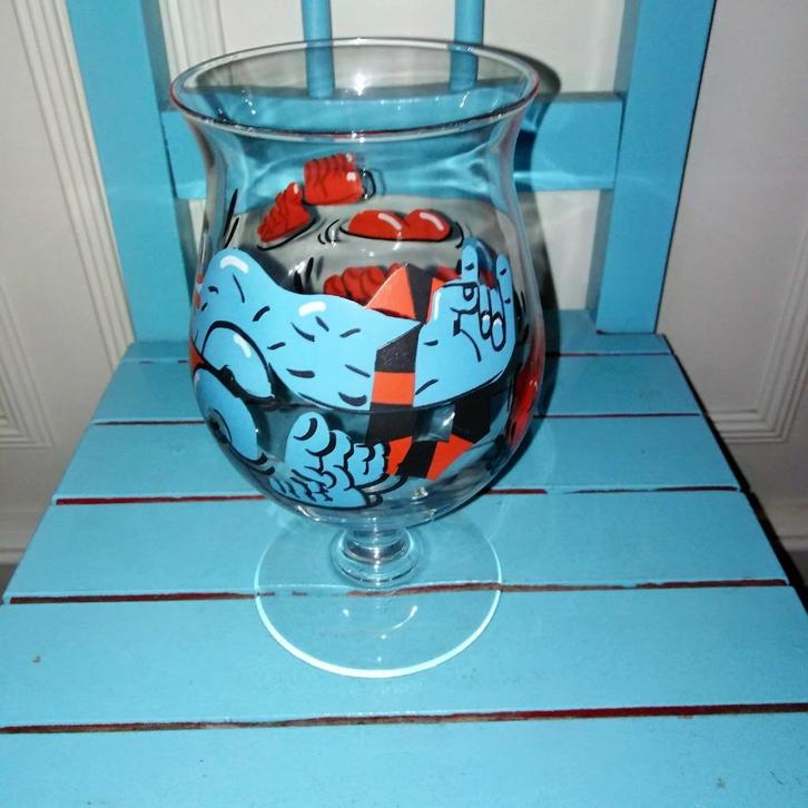 Duvel bierglas jaarglas 2019 Nina Vandeweghe, Verzamelen, Biermerken, Zo goed als nieuw, Glas of Glazen, Duvel, Ophalen