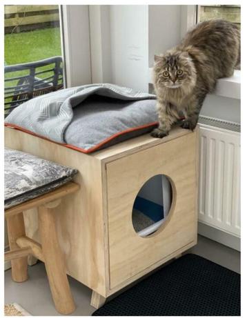 Kattenbak ombouw, luxe meubel bestelt bij Segers Houtwerken beschikbaar voor biedingen