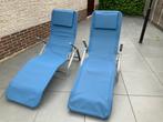 2 kantelbare ligstoelen, Tuin en Terras, Ligbedden, Ophalen, Zo goed als nieuw