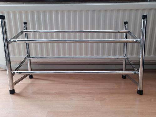 Chroom uitschuifbare 2 laags schoenenrek, Huis en Inrichting, Kasten | Schoenenrekken, Nieuw, Ophalen