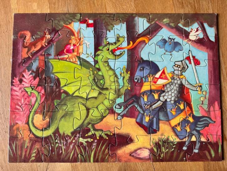 Djeco ridder puzzel – 36 stukjes, Kinderen en Baby's, Speelgoed | Kinderpuzzels, Gebruikt, 4 tot 6 jaar, 10 tot 50 stukjes, Ophalen of Verzenden